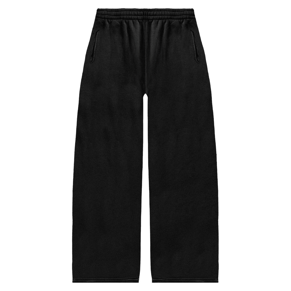 Blank Baggy Sweatpants - Black - Front