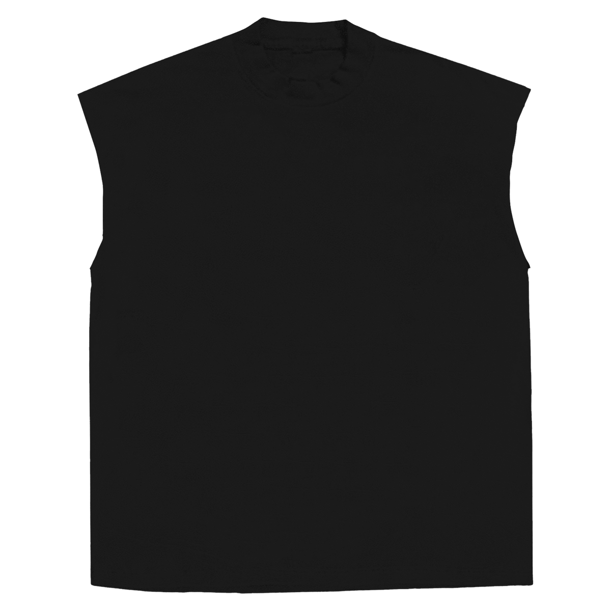 Blank Sleeveless Tee - Black - Front