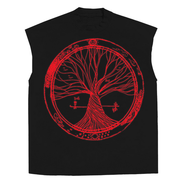Circle of Life Sleeveless Tee - Black - Front