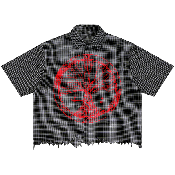 Circle of Life Distress Button Up - Front