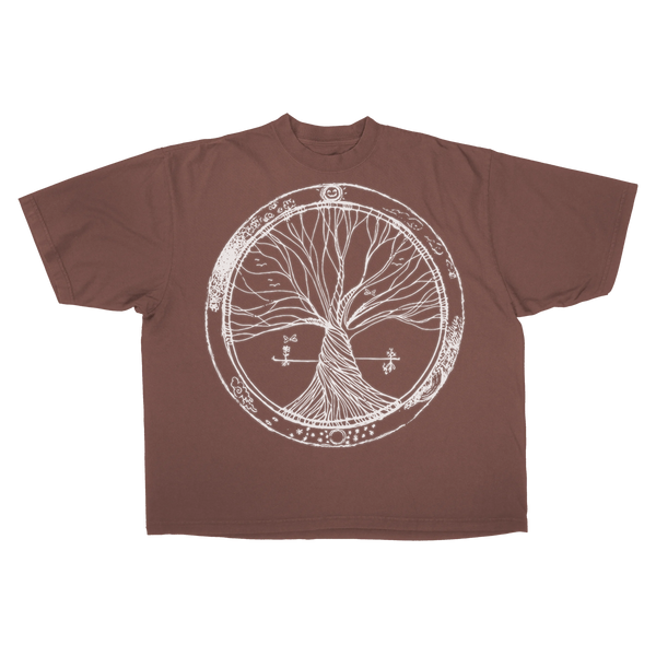 Circle of Life Drop Tee - Mocha - Front