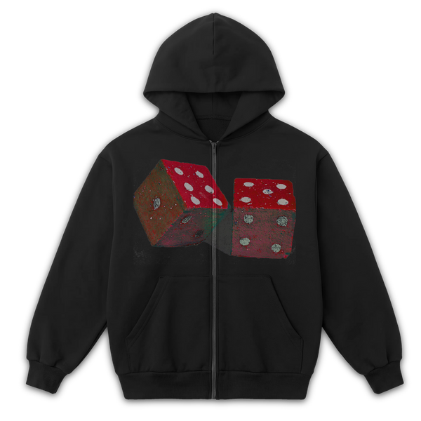 Dice Zip Up - Black - Front