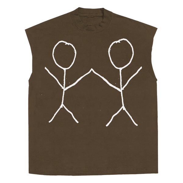 Friends Sleeveless Tee - Brown - Front