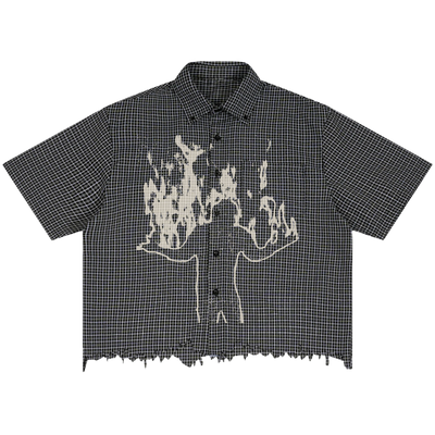 From Ashes Distress Button Up - Front