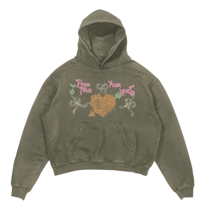From Your True Love Hoodie - Olive - Front