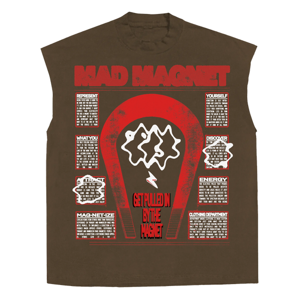 MAGNET Sleeveless Tee - Brown - Front