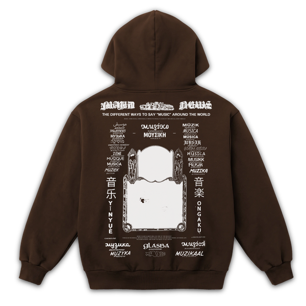Music News Zip Up - Brown - Back