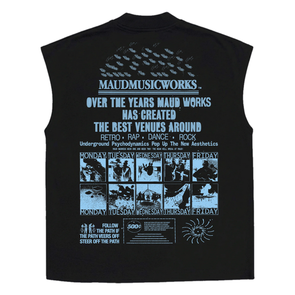 Music Works Sleeveless Tee - Black - Back