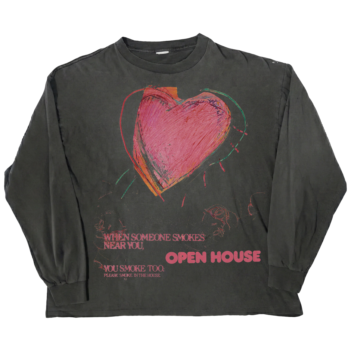 Open House L/S Tee - Black - Front