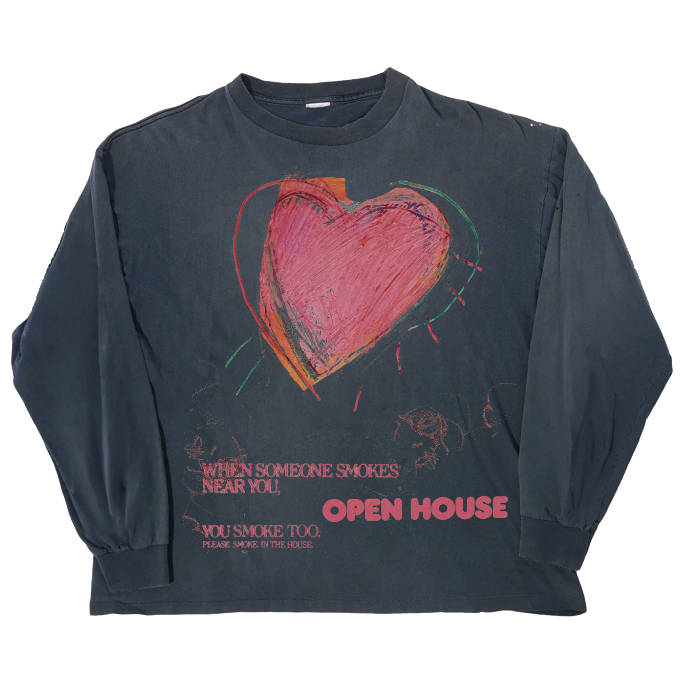 Open House L/S Tee - Blue - Front