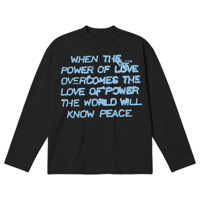 Power of Love Baggy L/S Tee - Black - Front