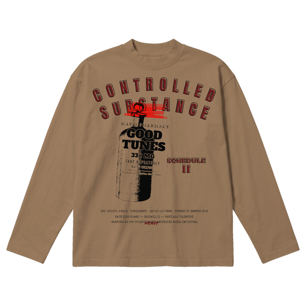 Schedule II Baggy L/S Tee - Latte - Front