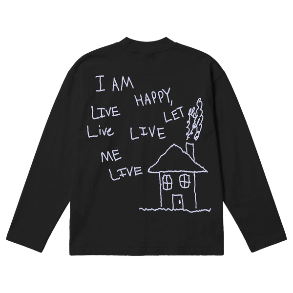 Be Happy Baggy L/S Tee - Black - Back