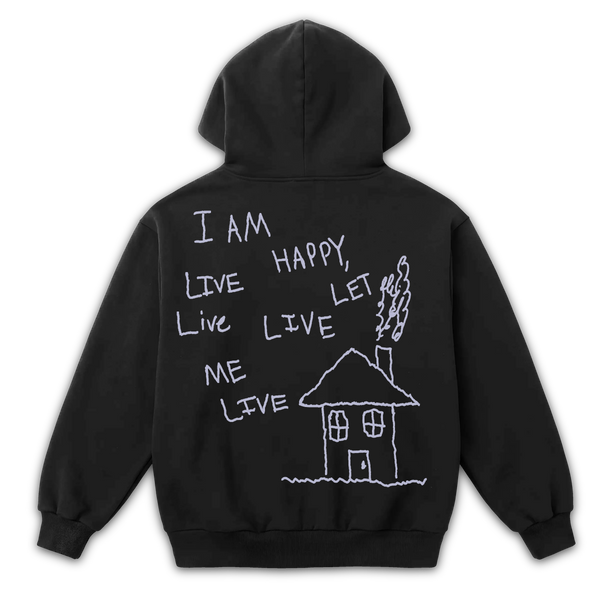 Be Happy Zip Up - Black - Back