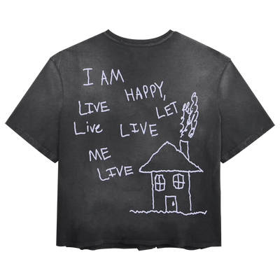Be Happy Tee - Black - Back
