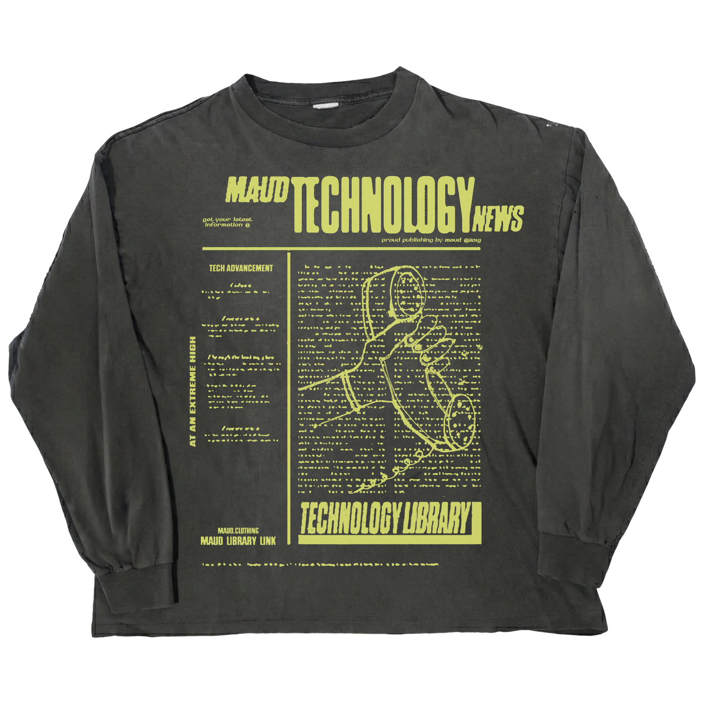 Tech News L/S Tee - Black - Front