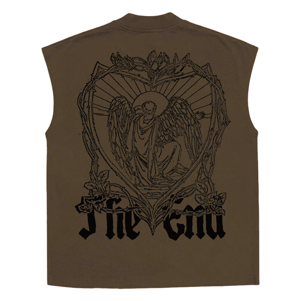 The End Sleeveless Tee - Brown - Back