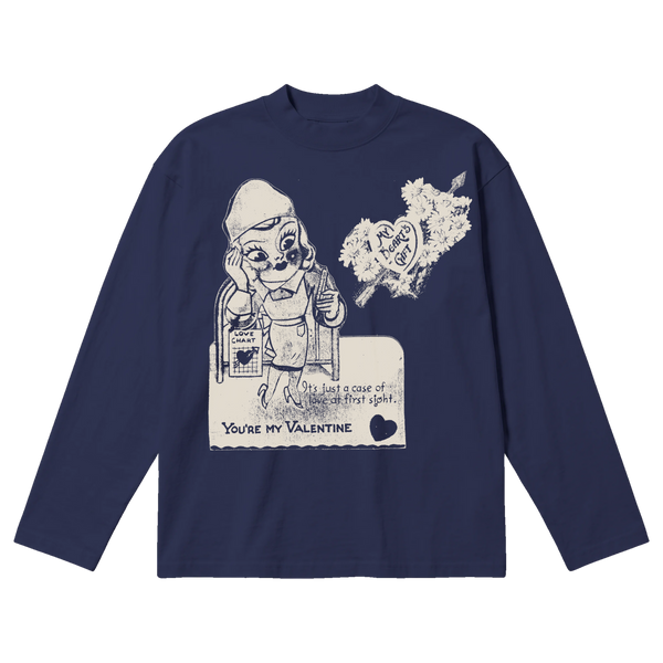 Valentine Baggy L/S Tee - Blue - Front