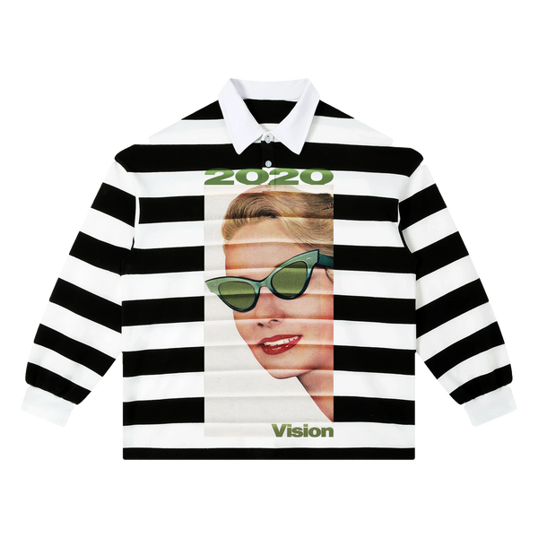 2020 Vision Stripe Polo - Black - Front