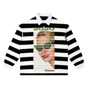 2020 Vision Stripe Polo - Black - Front