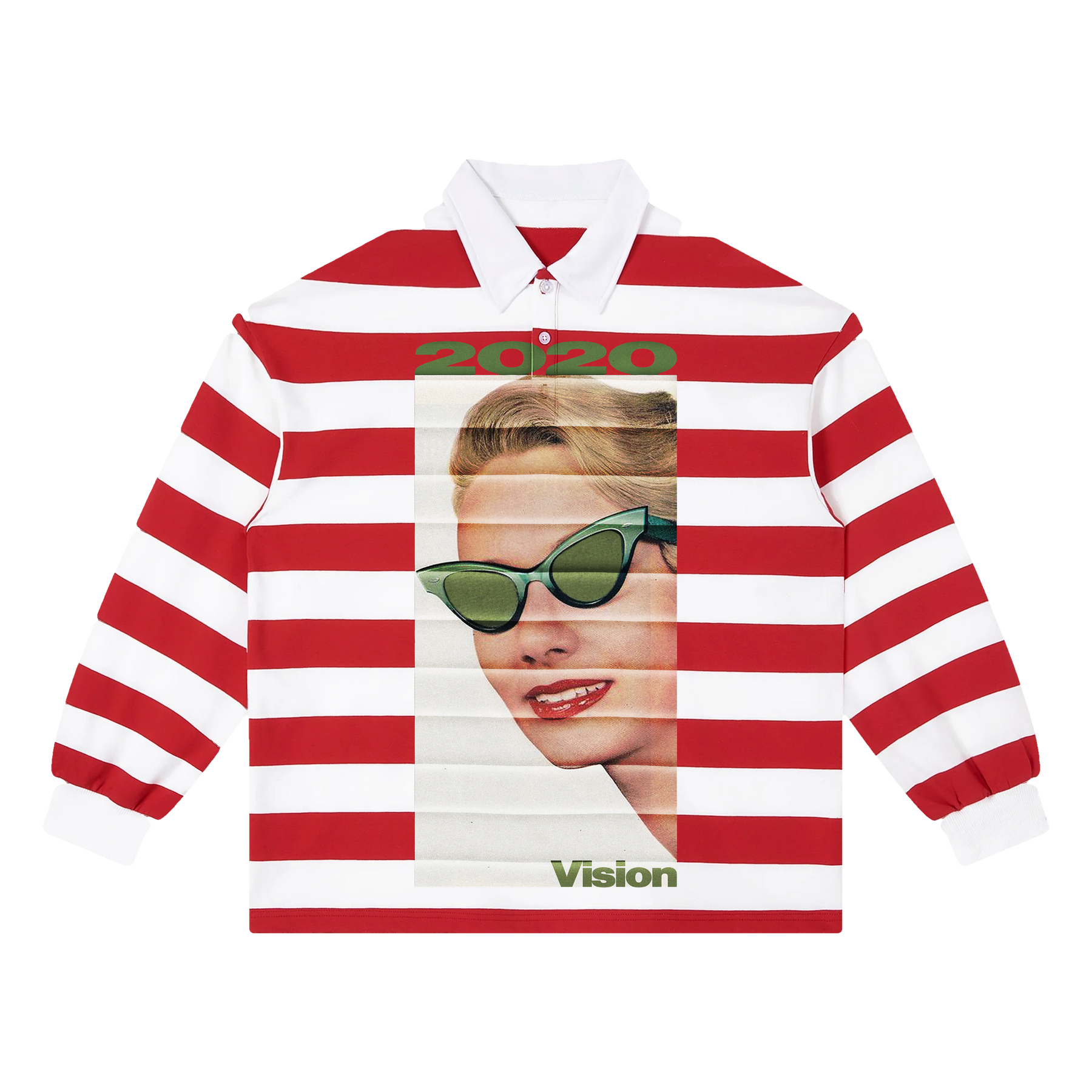 2020 Vision Stripe Polo - Red - Front