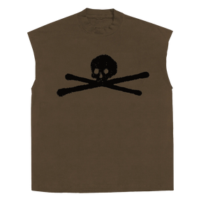 ANTI-ANTI Sleeveless Tee - Brown - Front