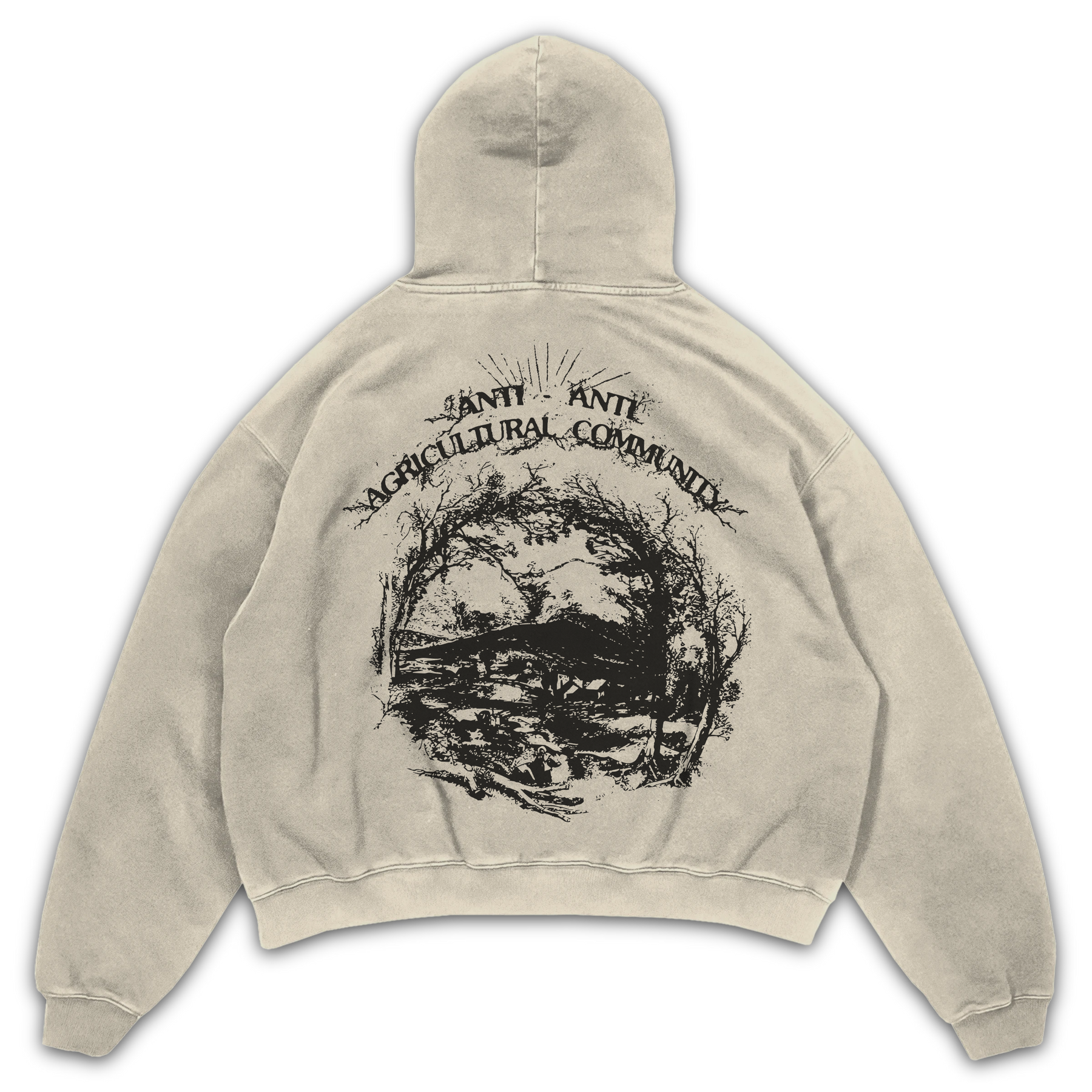 ANTI-ANTI Hoodie - Sand - Back