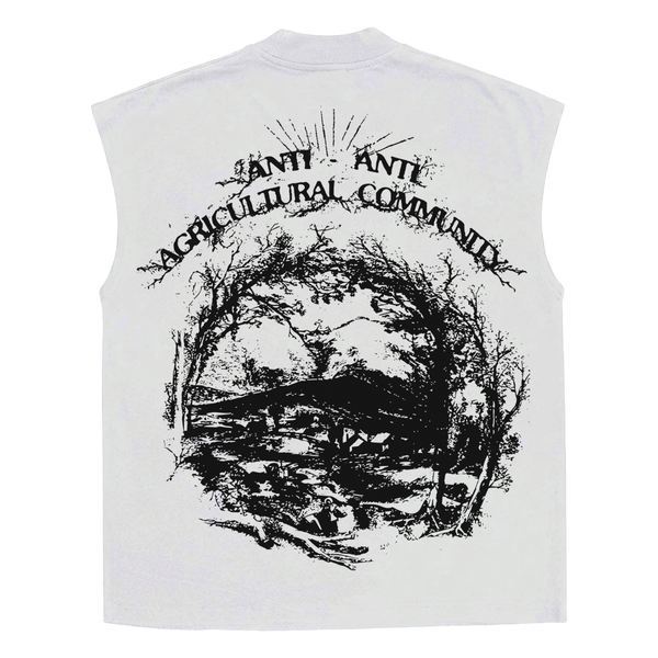 ANTI-ANTI Sleeveless Tee - White - Back