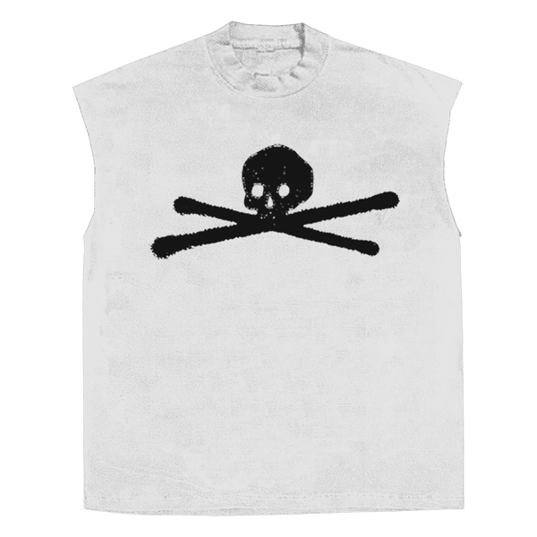 ANTI-ANTI Sleeveless Tee - White - Front