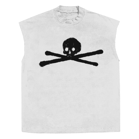 ANTI-ANTI Sleeveless Tee - White - Front