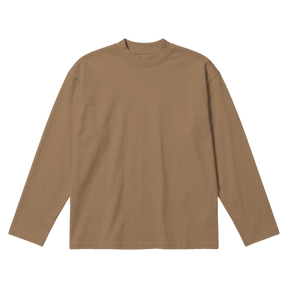 Blank Baggy L/S Tee - Latte - Front