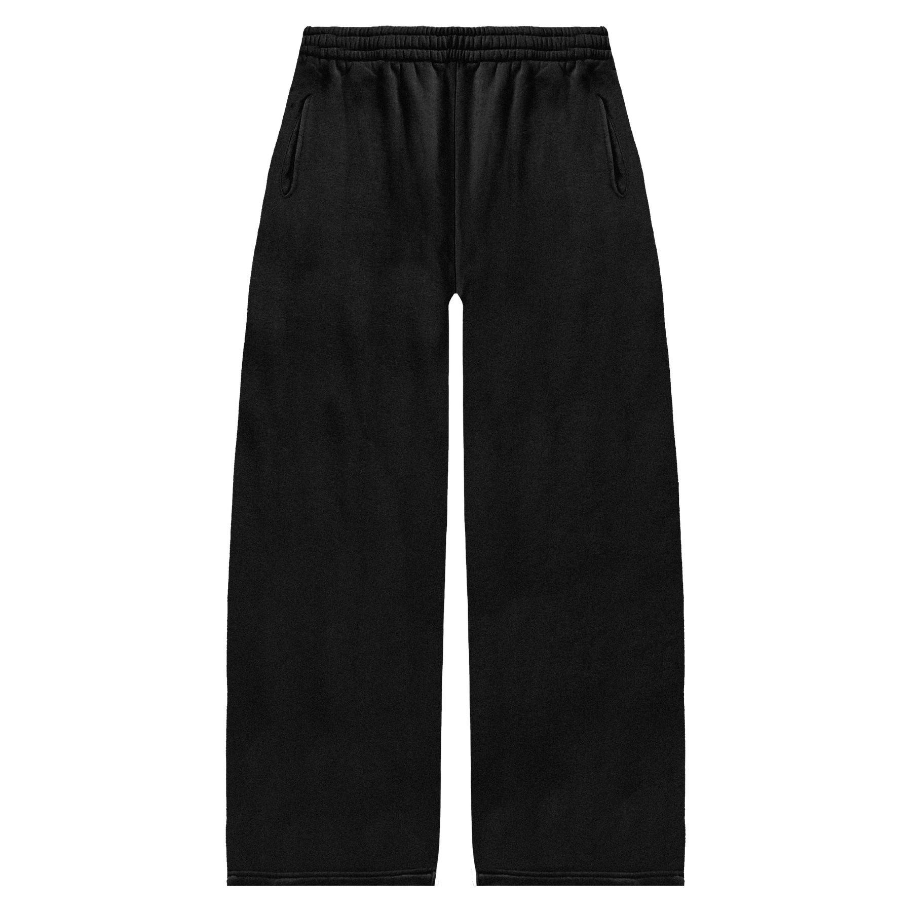Blank Baggy Sweatpants - Black - Front