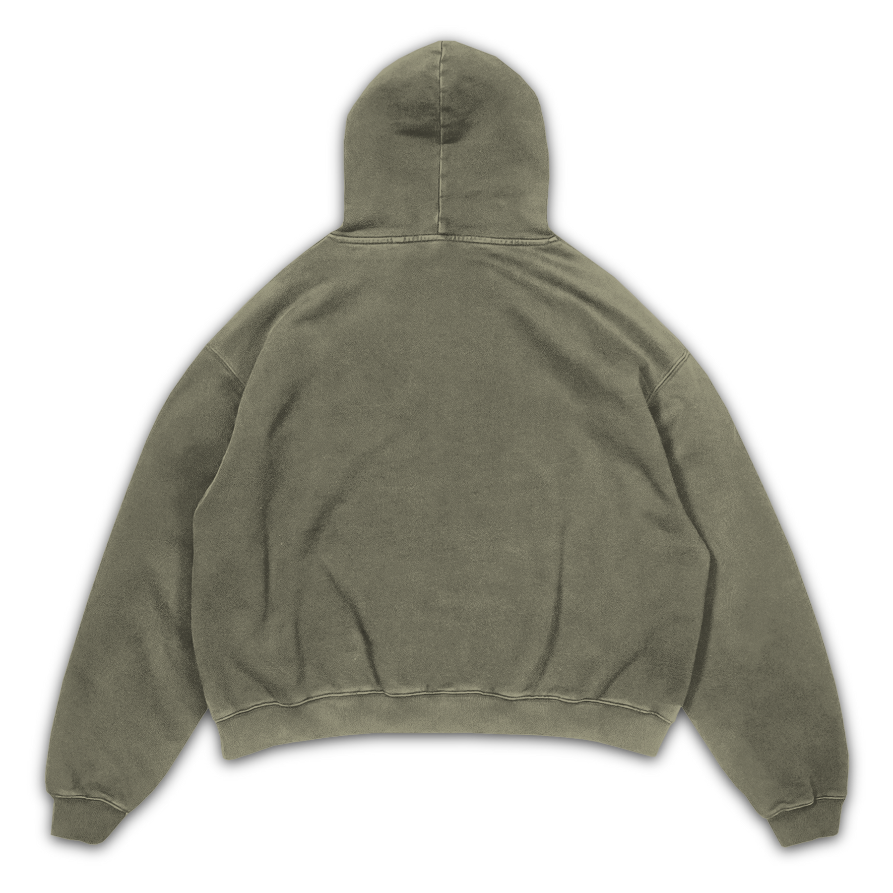 Blank Hoodie - Olive - Back