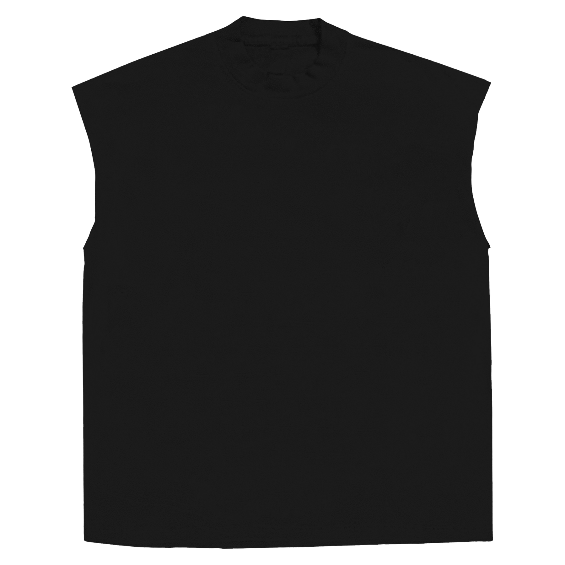 Blank Sleeveless Tee - Black - Front