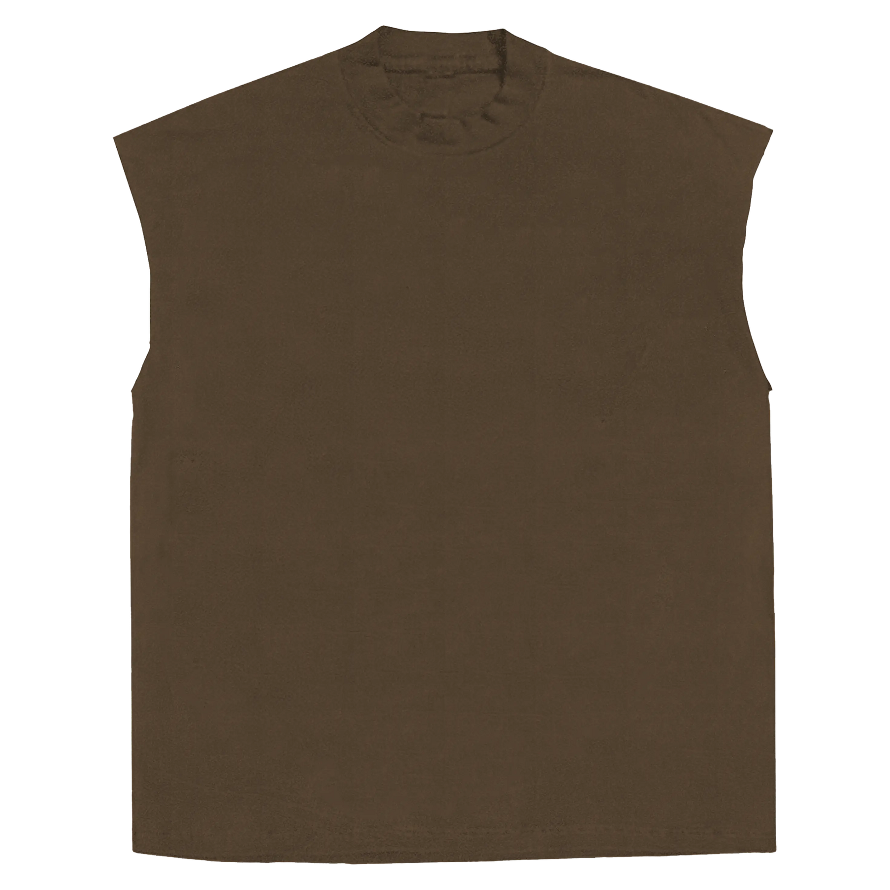 Blank Sleeveless Tee - Brown - Front