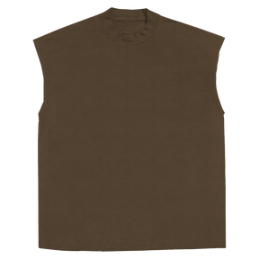Blank Sleeveless Tee - Brown - Front