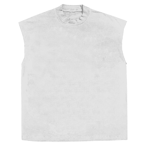 Blank Sleeveless Tee - White - Front
