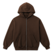 Blank Zip Up - Brown - Front