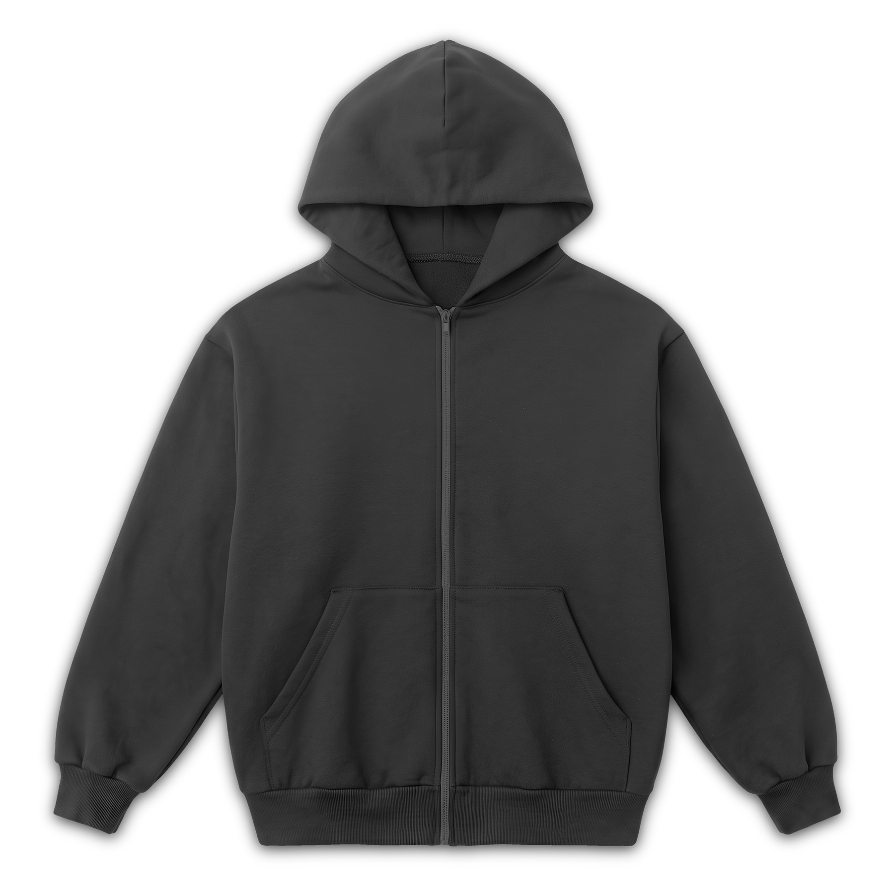 Blank Zip Up - Grey - Front