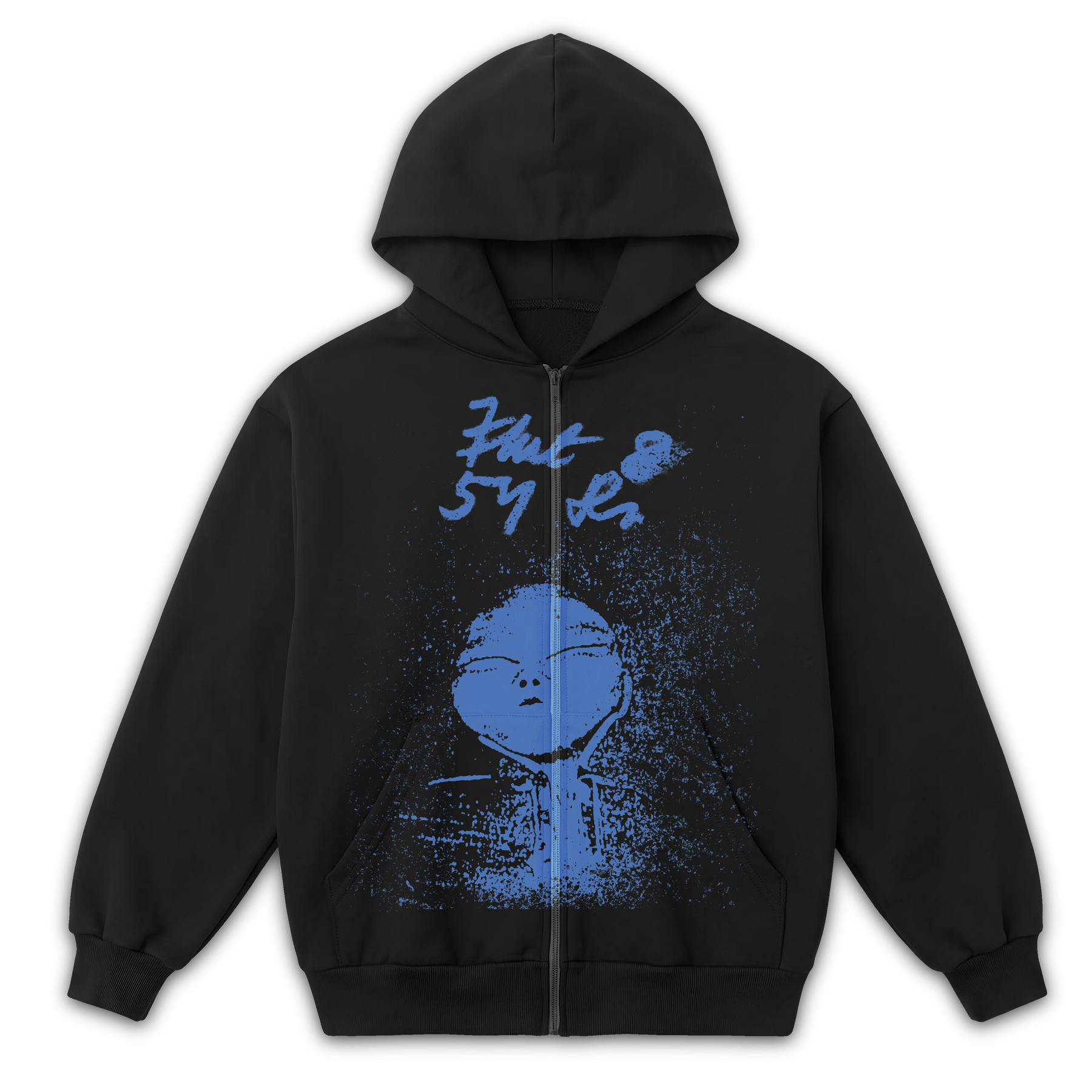 Alien Zip Up - Black - Front