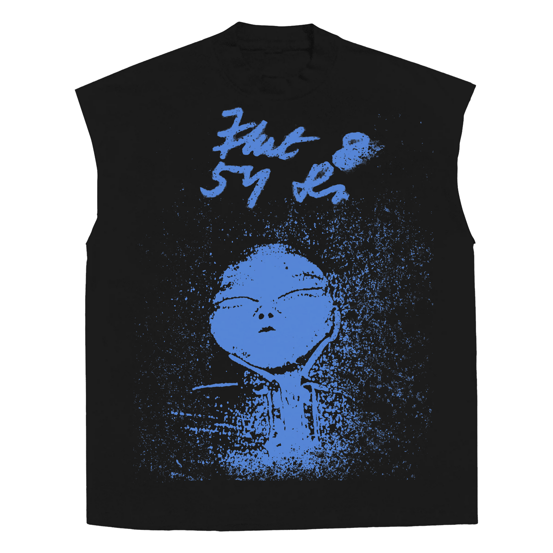 Alien Sleeveless Tee - Black - Front