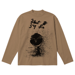 Alien Baggy L/S Tee - Latte - Front