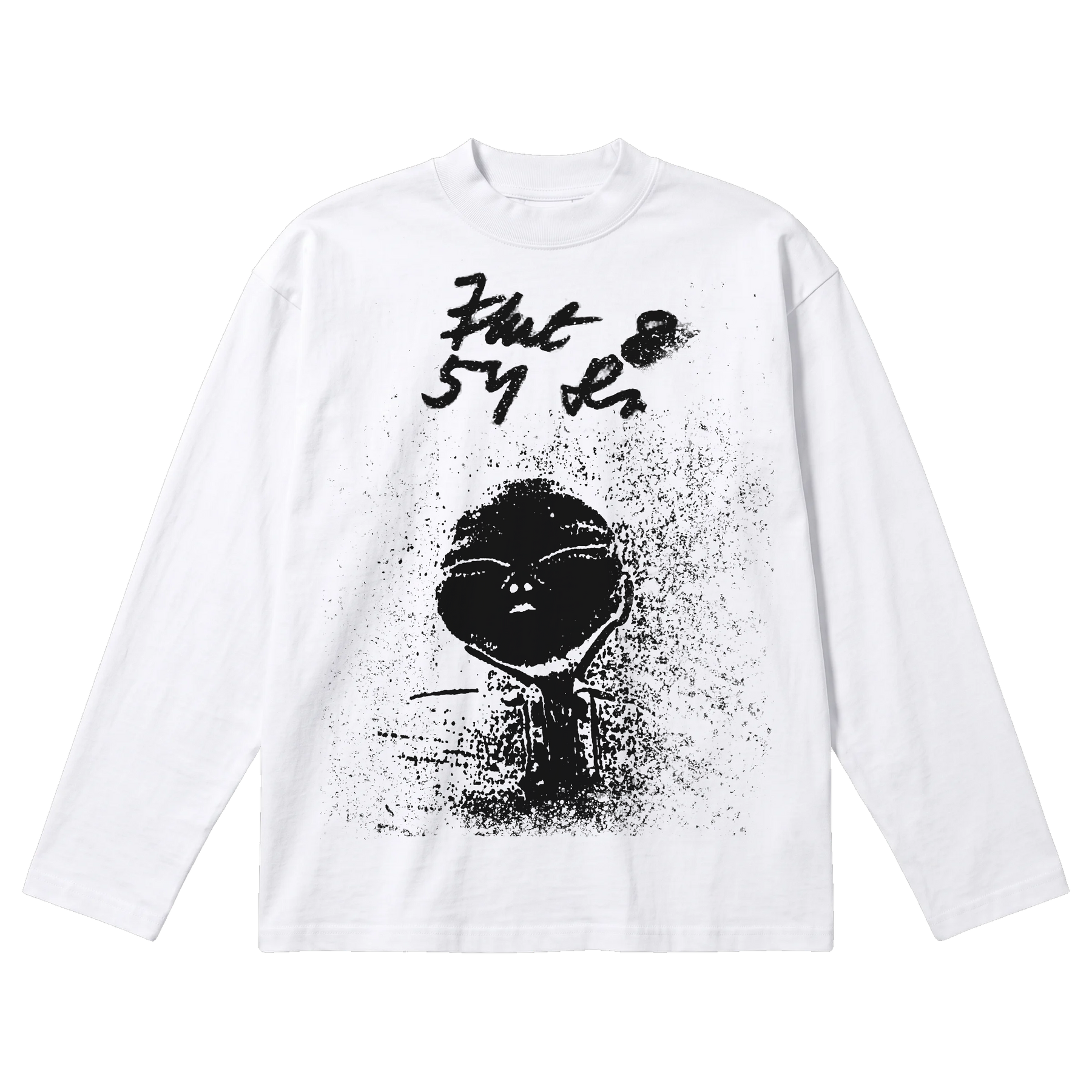 Alien Baggy L/S Tee - White - Front