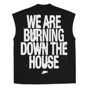 Burning Sleeveless Tee - Black - Back