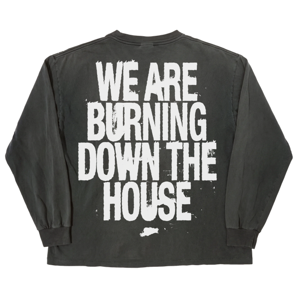 Burning L/S Tee - Black - Back