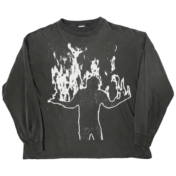 Burning L/S Tee - Black - Front