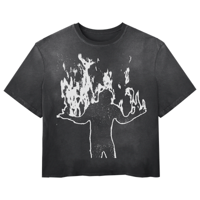 Burning Tee - Black - Front
