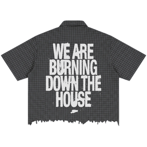 Burning Distress Button Up - Back