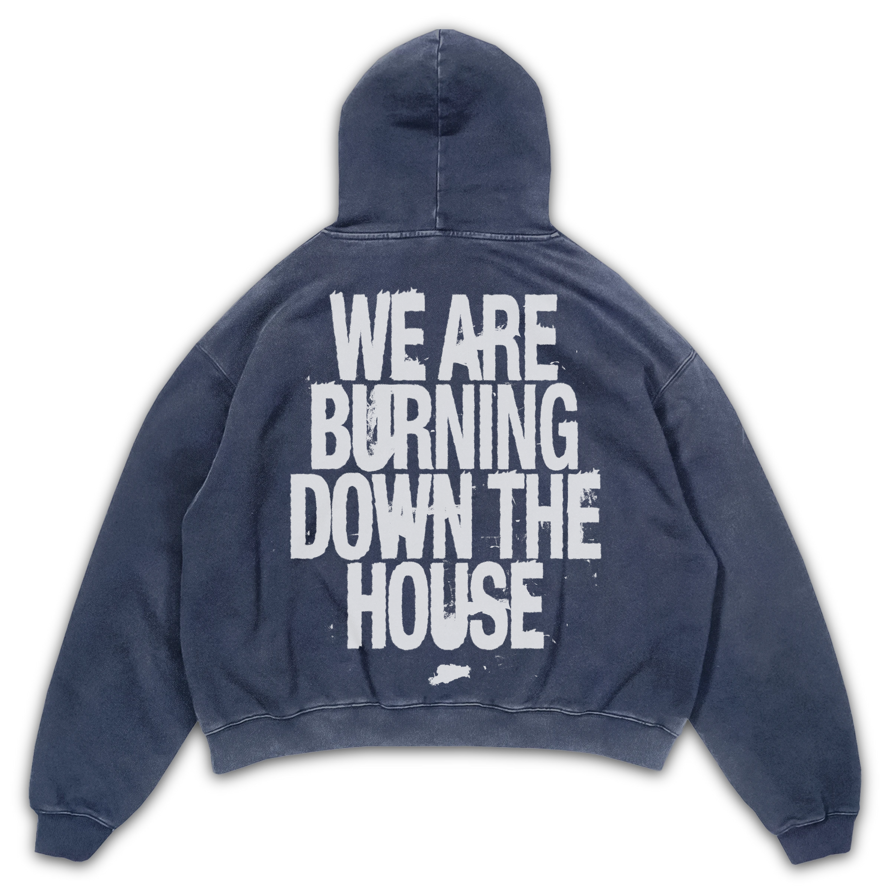 Burning Hoodie - Blue - Back