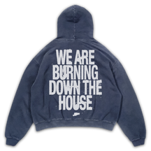 Burning Hoodie - Blue - Back